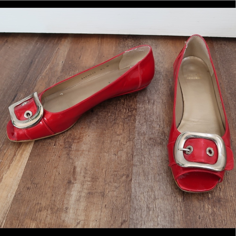 Red Stuart Weitzman Flats